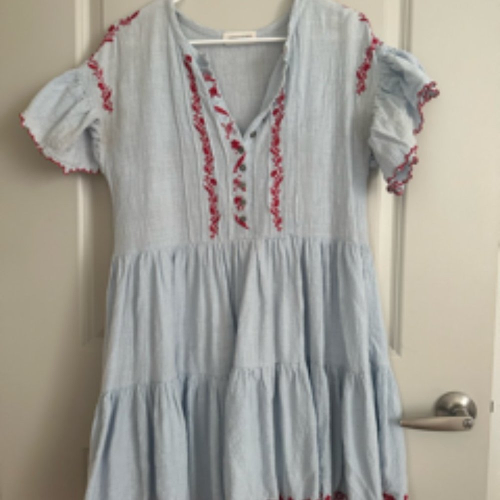 Blue Flowy Mini Dress